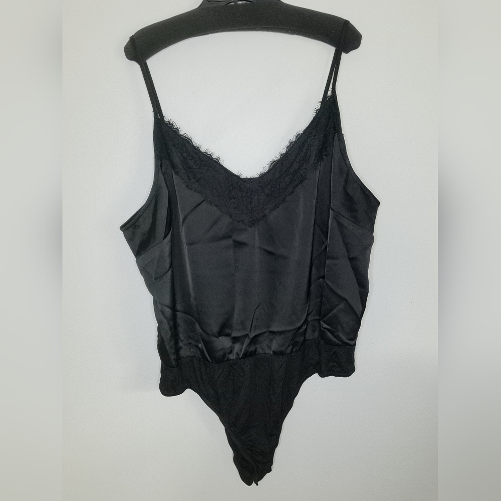 Eloquii Black Lace Trim Bodysuit